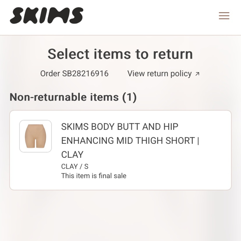 Skims butt enhancing shapewear. Never worn. Tags on